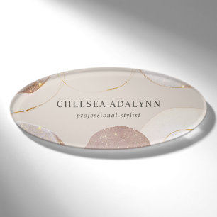 Abstrakter Wasserfarben-Glanz Luxus Elegant Gold Namenschild