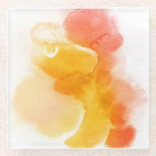 Abstrakter Wasserfarben-Hintergrund handgemalt 13 Glasuntersetzer