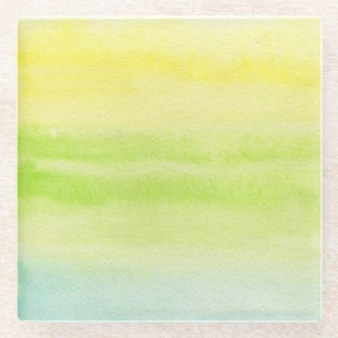 Abstrakter Wasserfarben-Hintergrund handgemalt 2 3 Glasuntersetzer