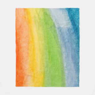 Abstrakter Wasserfarben-Regenbogenfarben-Hintergru Fleecedecke