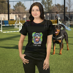 Abstrakter Wasserfarben-Rottweiler-Familienhund Tri-Blend Shirt