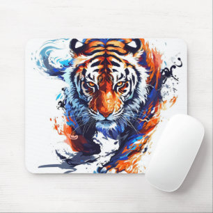 Abstrakter Wasserfarben-Tiger Mousepad