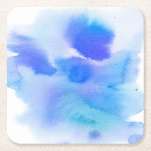 Abstrakter Wasserfarbenhintergrund, handgemalt. 2 Rechteckiger Pappuntersetzer