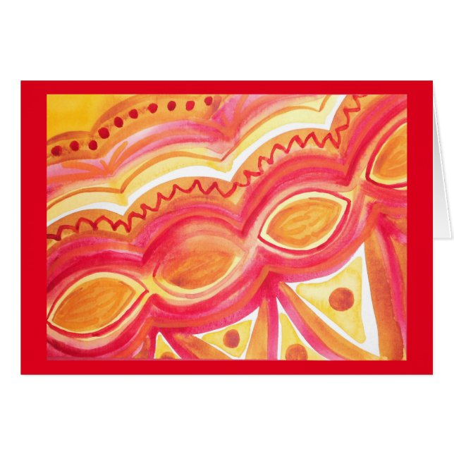 Abstrakter Watercolor mit warmem ethnischem Gefühl (Vorderseite (Horizontal))