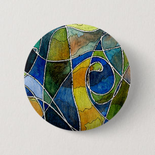 Abstrakter Watercolor-Stift u. Tinte Button