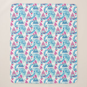 Abstrakter Watercolor-tropisches Blatt-Muster Sherpadecke
