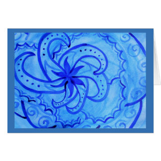 Abstrakter Watercolor wirbelnder Mandala im Blau