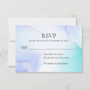 *~* Abstrakter Weichmacher-Mint-Hochzeitstich-RSVP RSVP Karte