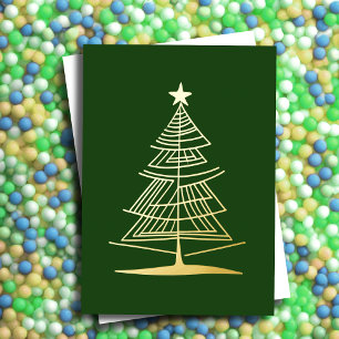 Abstrakter Weihnachtsbaum Illustration Gold Foil Folien Feiertagskarte