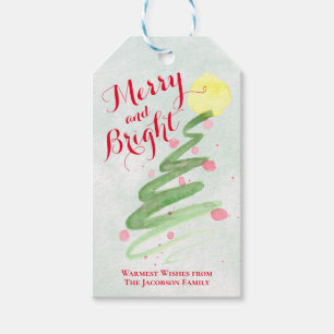 Abstrakter Weihnachtsbaum Merry & Bright Geschenkanhänger
