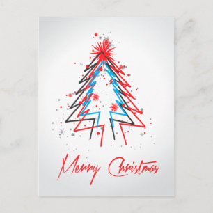 Abstrakter Weihnachtsbaum Postkarte