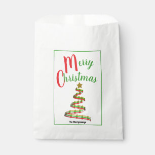 Abstrakter Weihnachtsbaum-rote und grüne Geschenktütchen