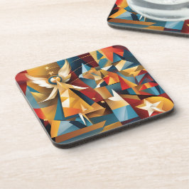 Abstrakter Weihnachtsgel Getränkeuntersetzer