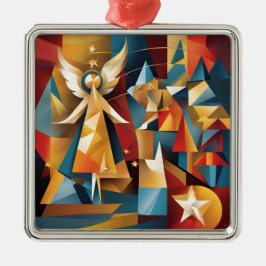 Abstrakter Weihnachtsgel Ornament Aus Metall