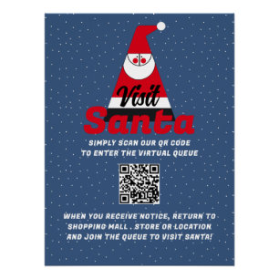 Abstrakter Weihnachtsmann, Besuch Santa, QR Code Q Poster