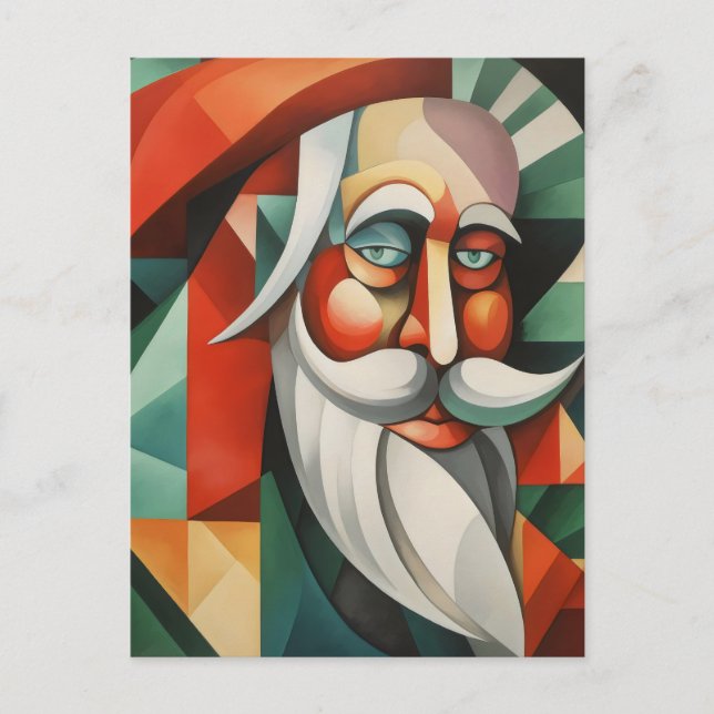 Abstrakter Weihnachtsmann Postkarte (Vorderseite)