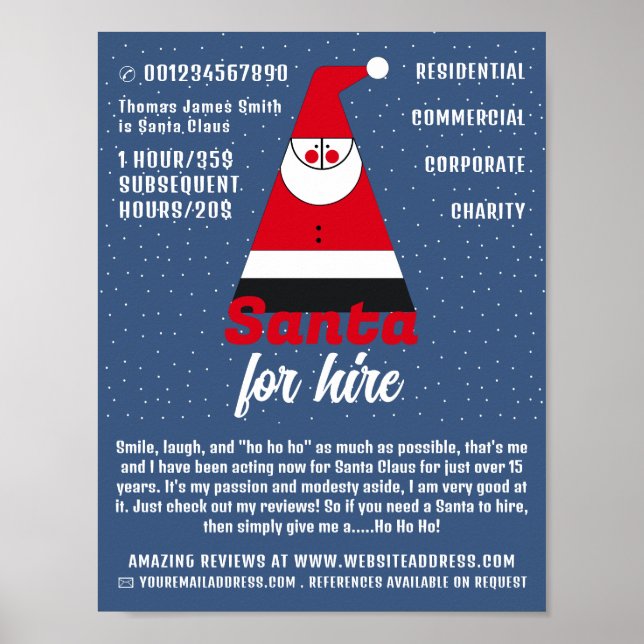 Abstrakter Weihnachtsmann, Santa Claus Entertainer Poster (Vorne)