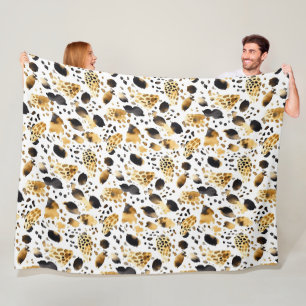 Abstrakter Weißer Leopard Fleecedecke
