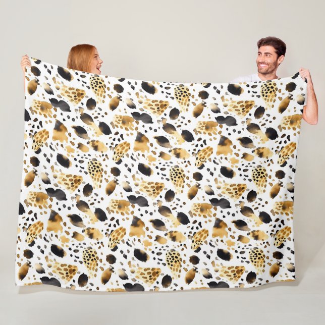 Abstrakter Weißer Leopard Fleecedecke (Beispiel)