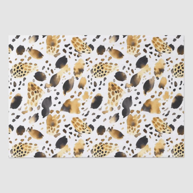 Abstrakter Weißer Leopard Seidenpapier (Vorderseite)
