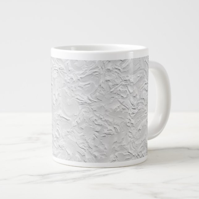 Abstrakter, weißer Stein, einfarbig Jumbo-Tasse (Vorderseite Rechts)