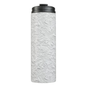 Abstrakter, weißer Stein, einfarbig Thermosbecher
