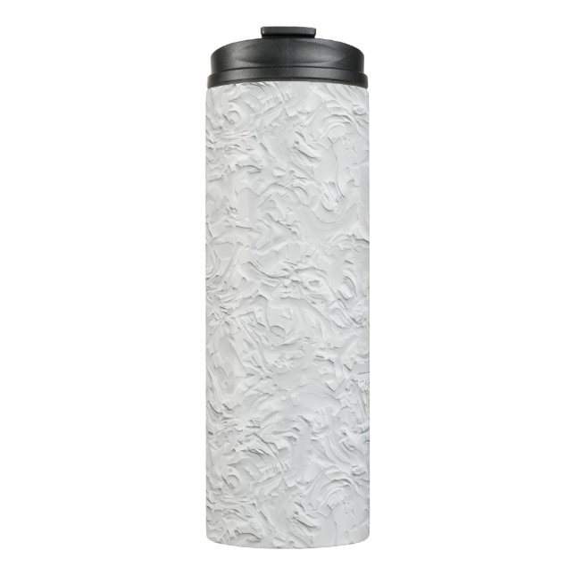 Abstrakter, weißer Stein, einfarbig Thermosbecher (Vorderseite)
