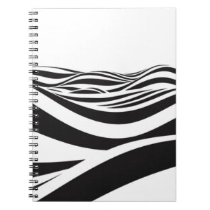 Abstrakter Wellenhintergrund. optische 3D-Illusion Notizblock