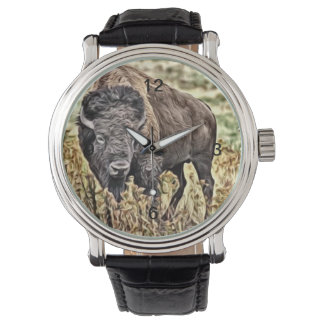 Abstrakter Western Buffalo Armbanduhr