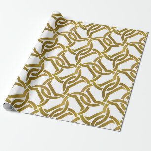 Abstrakter, wiederholbarer Hintergrund der goldene Geschenkpapier