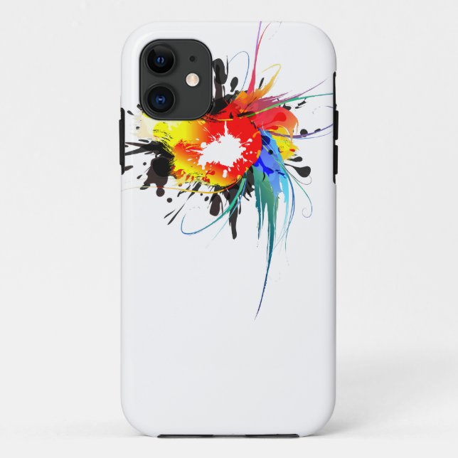 Abstrakter Wild Parrot Paint-Spritzer Case-Mate iPhone Hülle (Rückseite)