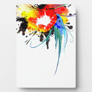 Abstrakter Wild Parrot Paint-Spritzer Fotoplatte