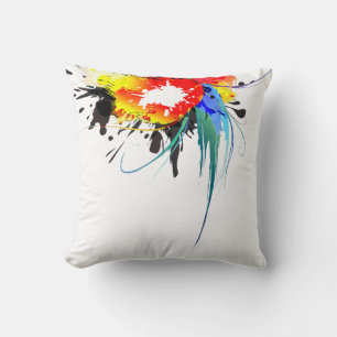 Abstrakter Wild Parrot Paint-Spritzer Kissen