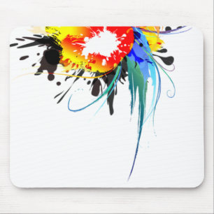 Abstrakter Wild Parrot Paint-Spritzer Mousepad