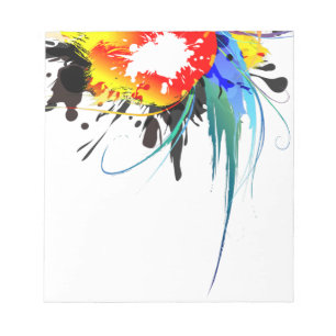 Abstrakter Wild Parrot Paint-Spritzer Notizblock