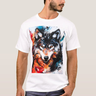 Abstrakter wilder Wolf-Geist T-Shirt