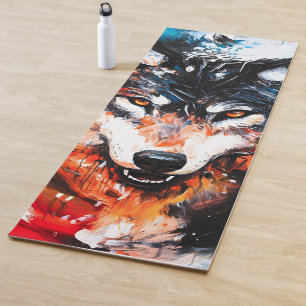 Abstrakter wilder Wolf-Geist Yogamatte
