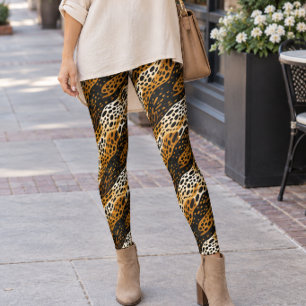 Abstrakter Wildkatzen-Texturdruck Leggings