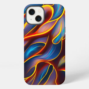Abstrakter Wirbel Blaue Rote Flammen iPhone Hülle
