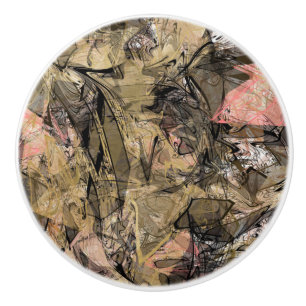 Abstrakter Wirbel Rosa Schwarz & Gold Glam Grunge  Keramikknauf