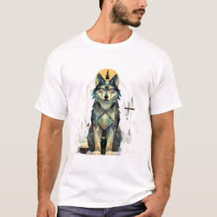 Abstrakter Wolfswald T-Shirt