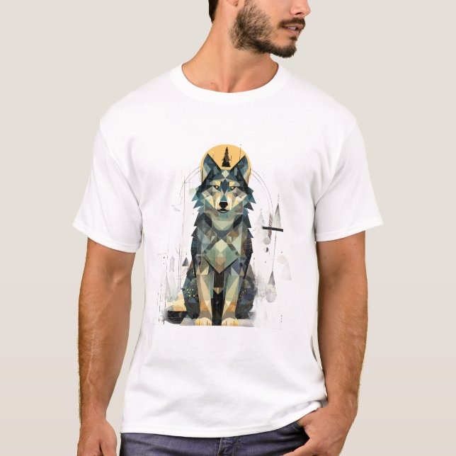 Abstrakter Wolfswald  T-Shirt (Vorderseite)