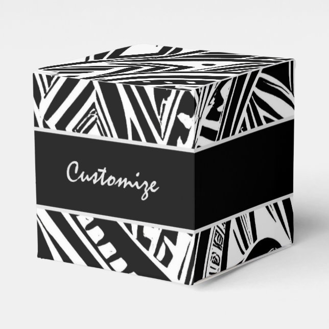 Abstrakter Würfel für Schwarz-Weiß-Stämme Geschenkschachtel (Vorderseite)