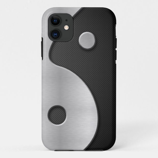 Abstrakter Yin Yang Kohlenstoff-und Metall4g Case-Mate iPhone Hülle (Rückseite)