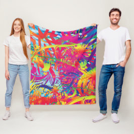 Abstrakter Zaubergarten Fleece Blanket