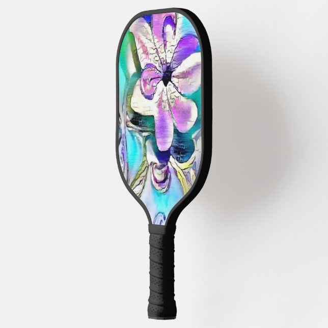 Abstrakter zeichn farbiger Blume Pickleball Schläger (Links)