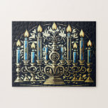 Abstrakter Zeichn von Menorah Gold Blue<br><div class="desc">Unterkunft thematisch von Umua entworfen. Gedruckt und ausgeliefert von Zazzle oder ihren Partnern.</div>