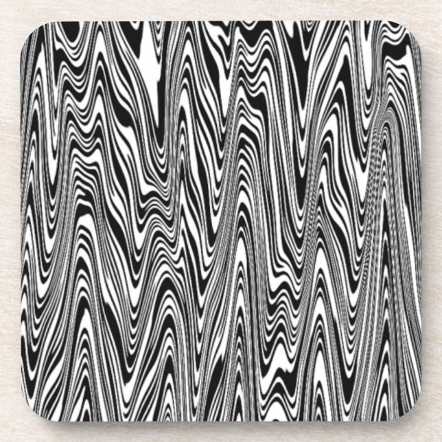 Abstrakter ZigZag-Swirl Getränkeuntersetzer (Vorderseite)