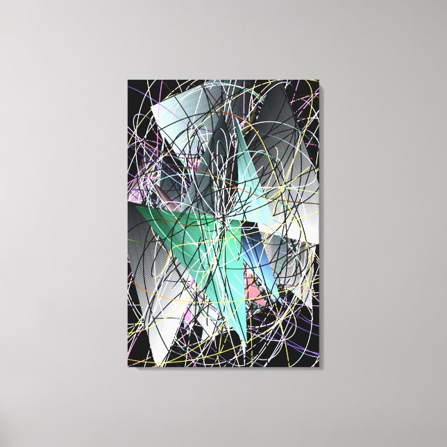 Abstraktes 3D-Geometrie-Kunstmuster  Leinwanddruck (Vorderseite)