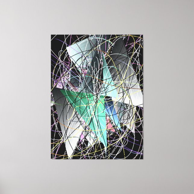 Abstraktes 3D-Geometrie-Kunstmuster  Leinwanddruck (Vorderseite)